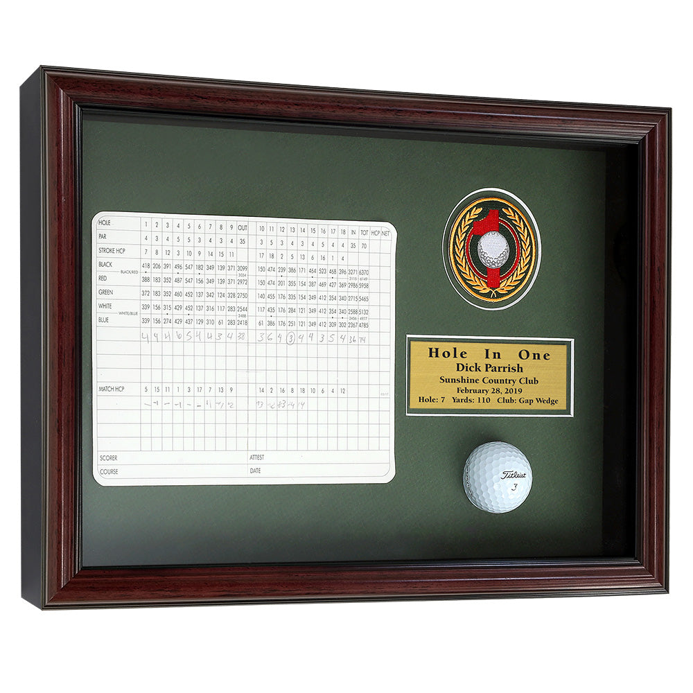 Hole-In-One Enclosed Vertical Shadowbox -- Cherry