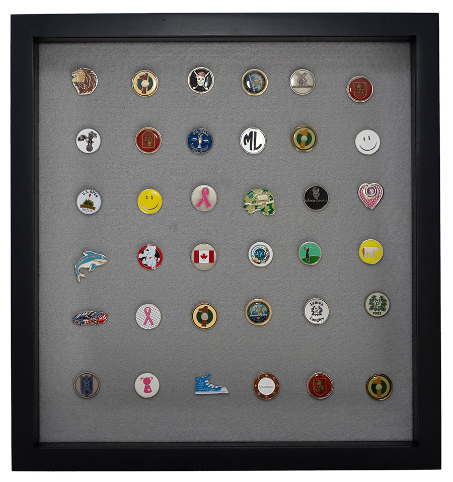 100 Golf Ball Marker Display -- Black/Gray