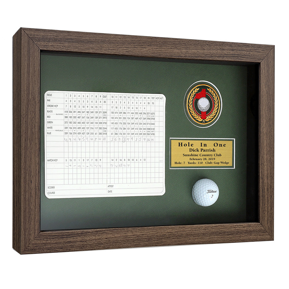 Hole-In-One Enclosed Vertical Shadowbox -- Barnwood