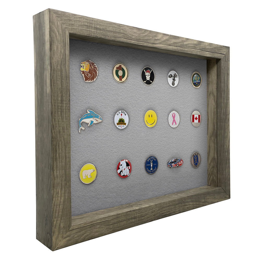 Shadow Box Ball Marker Display -- Gray/Gray