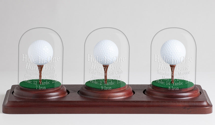 3 Holes in One Glass Dome Display-BASE ONLY