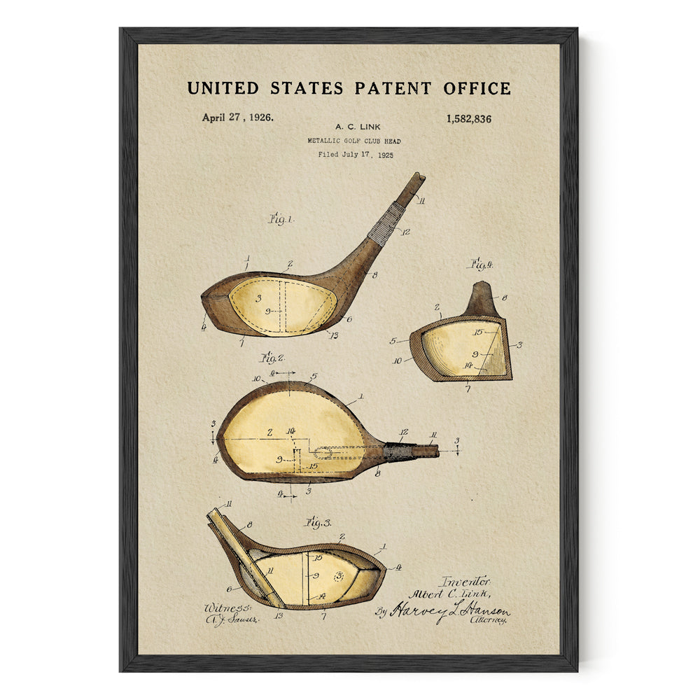 Golf Patent Print - Wood