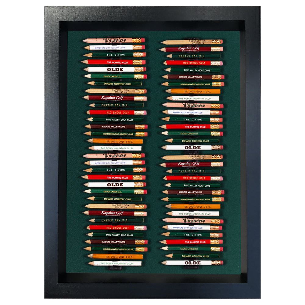 64 Golf Pencil Display Case -- Black/Green