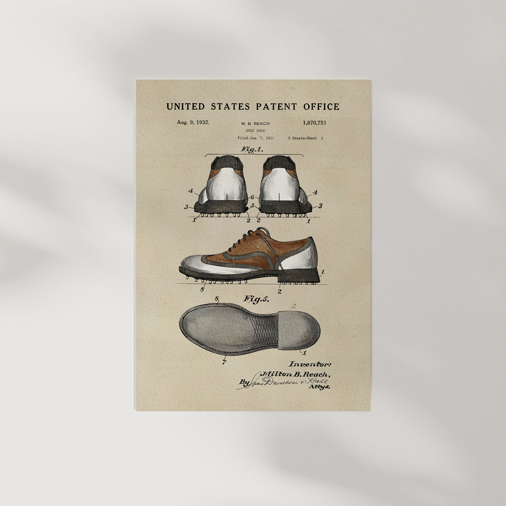 Golf Patent Print - Shoes
