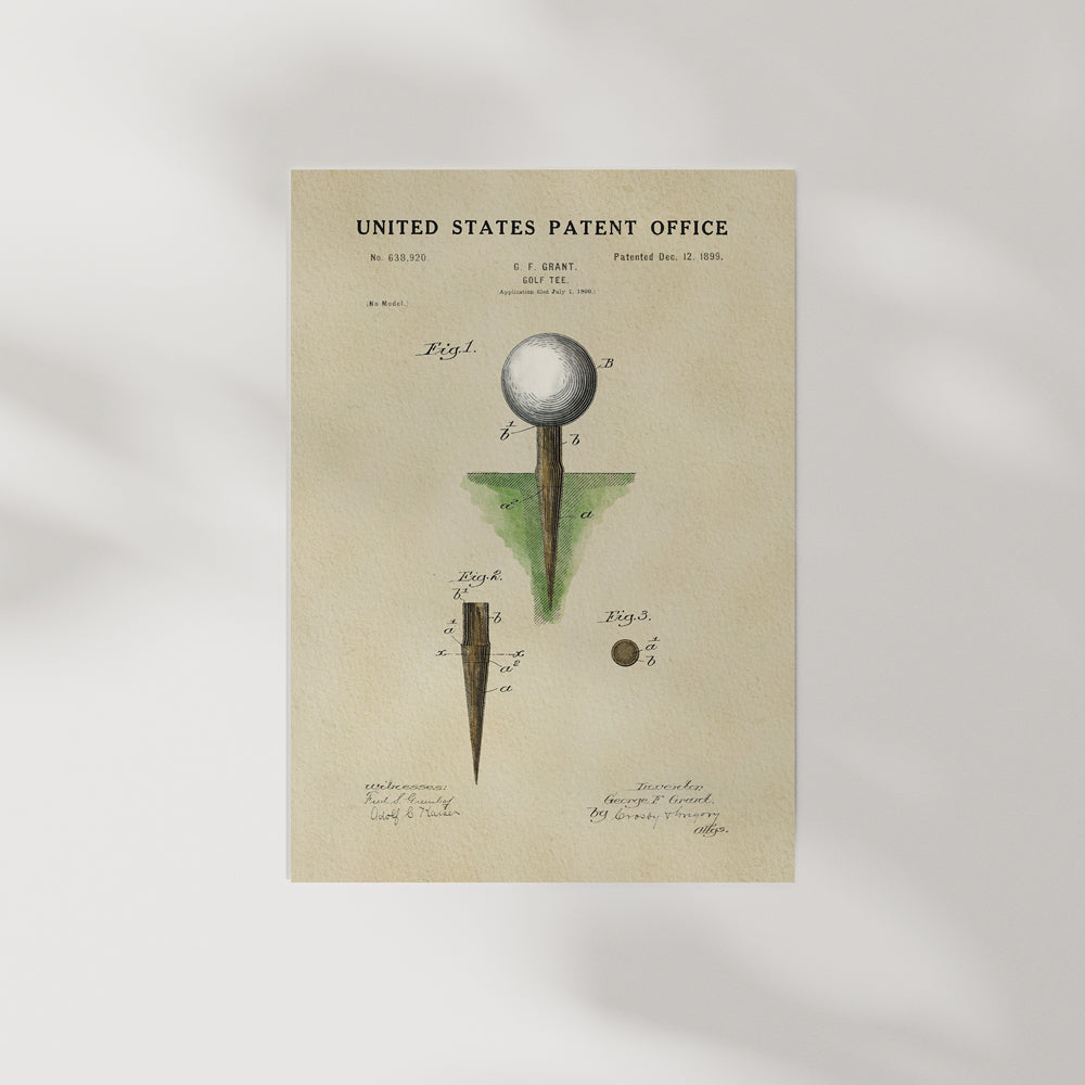 Golf Patent Print - Tee