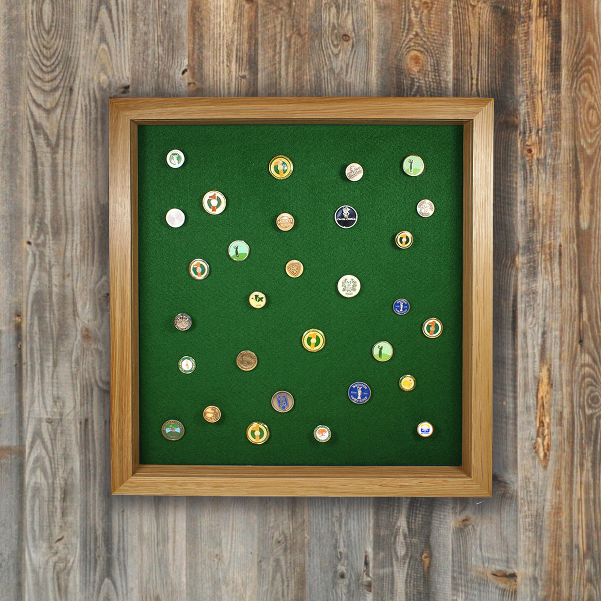 100 Golf Ball Marker Display -- Oak