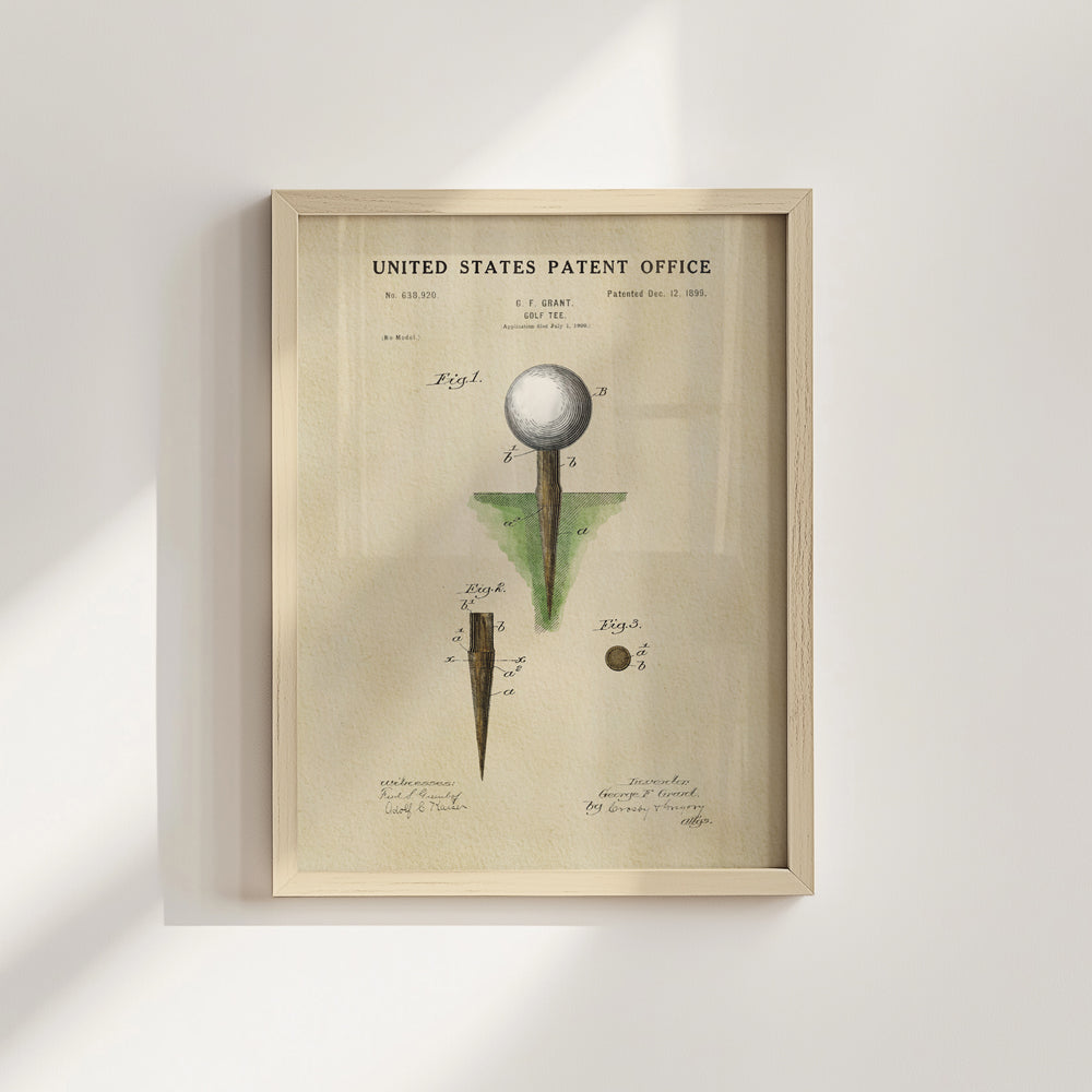 Golf Patent Print - Tee