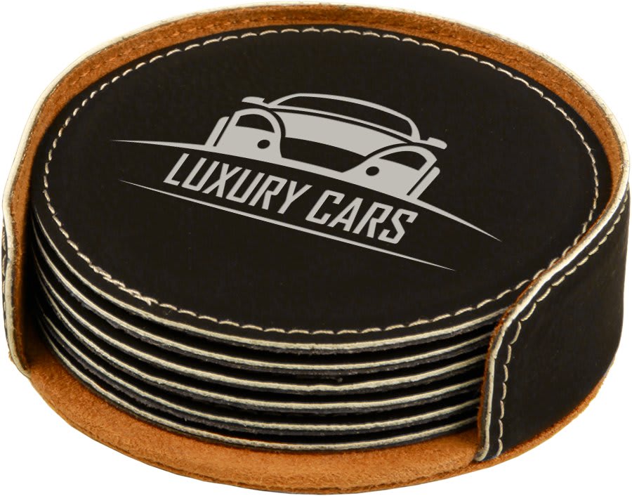 Leatherette Coaster Set