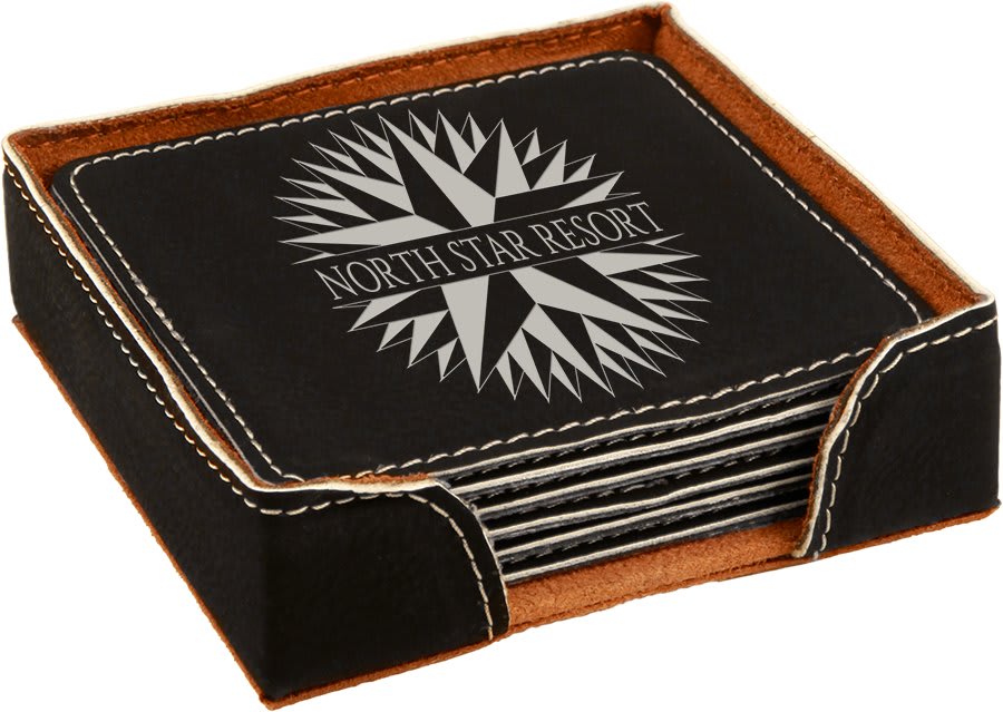 Leatherette Coaster Set