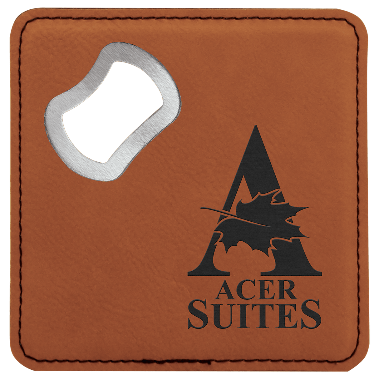 Custom Leatherette Bottle Opener Coaster