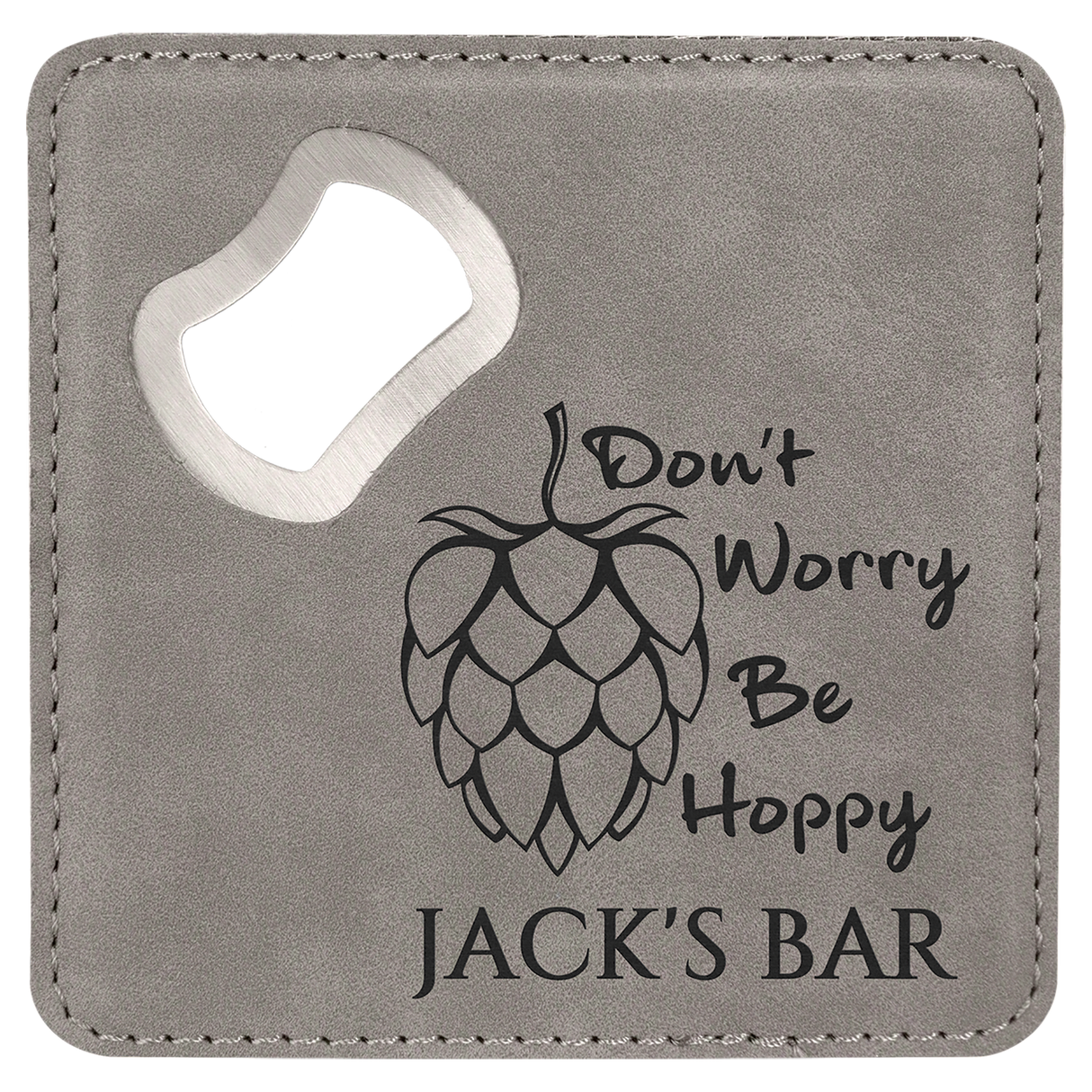 Custom Leatherette Bottle Opener Coaster