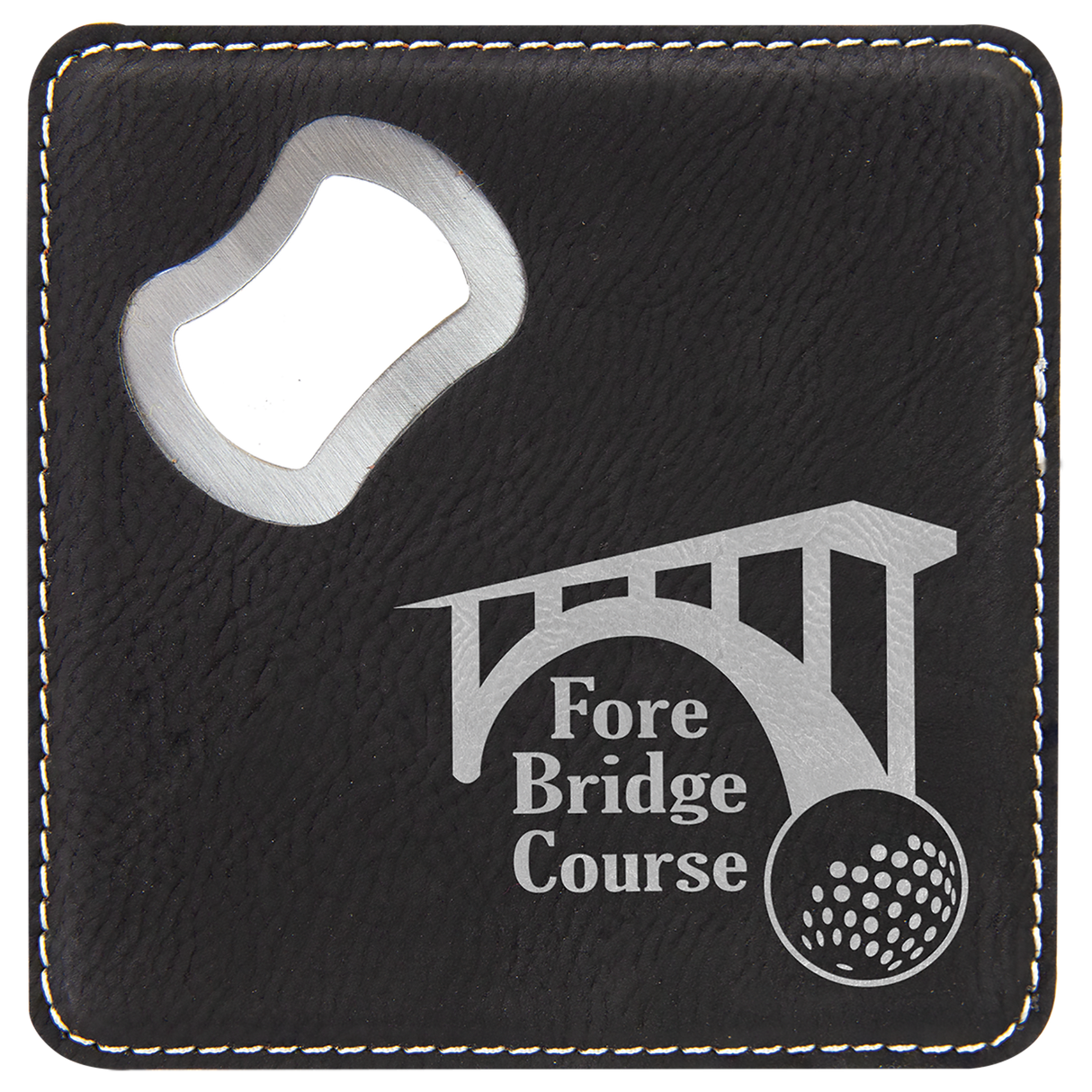 Custom Leatherette Bottle Opener Coaster