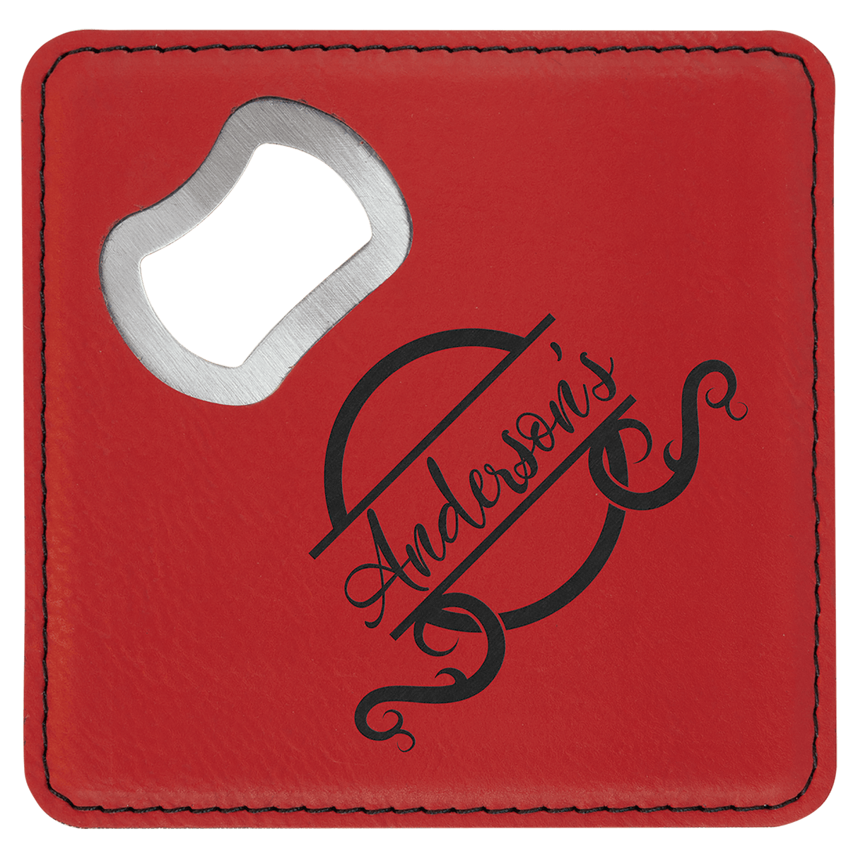 Custom Leatherette Bottle Opener Coaster