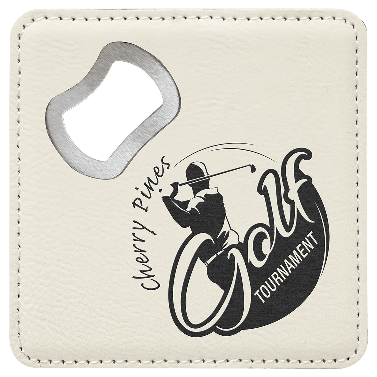 Custom Leatherette Bottle Opener Coaster