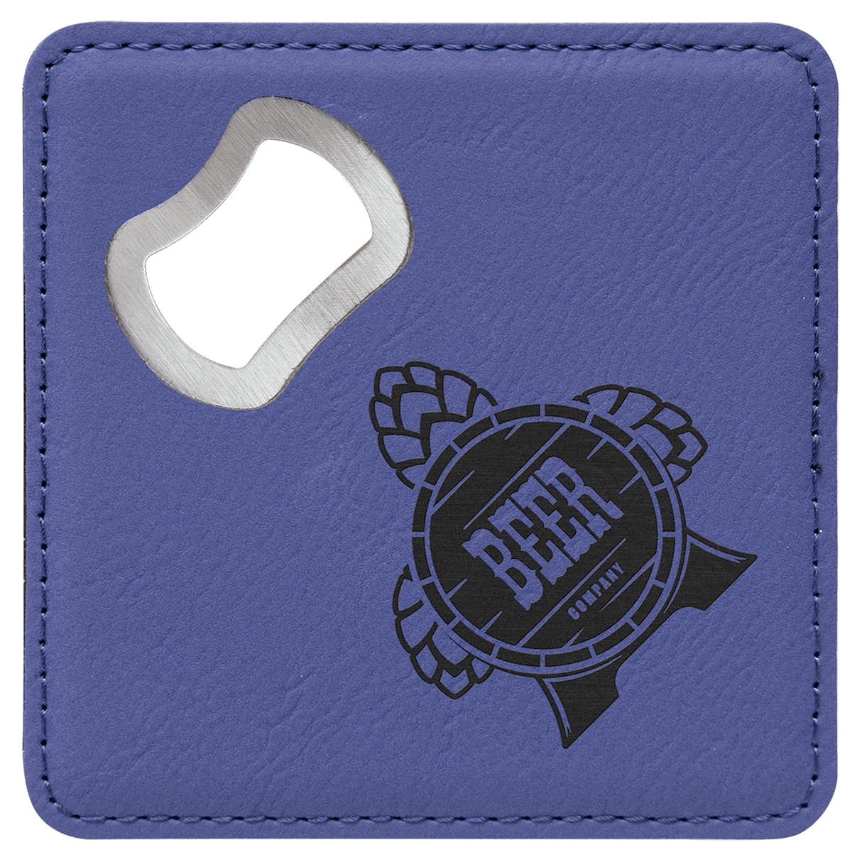 Custom Leatherette Bottle Opener Coaster