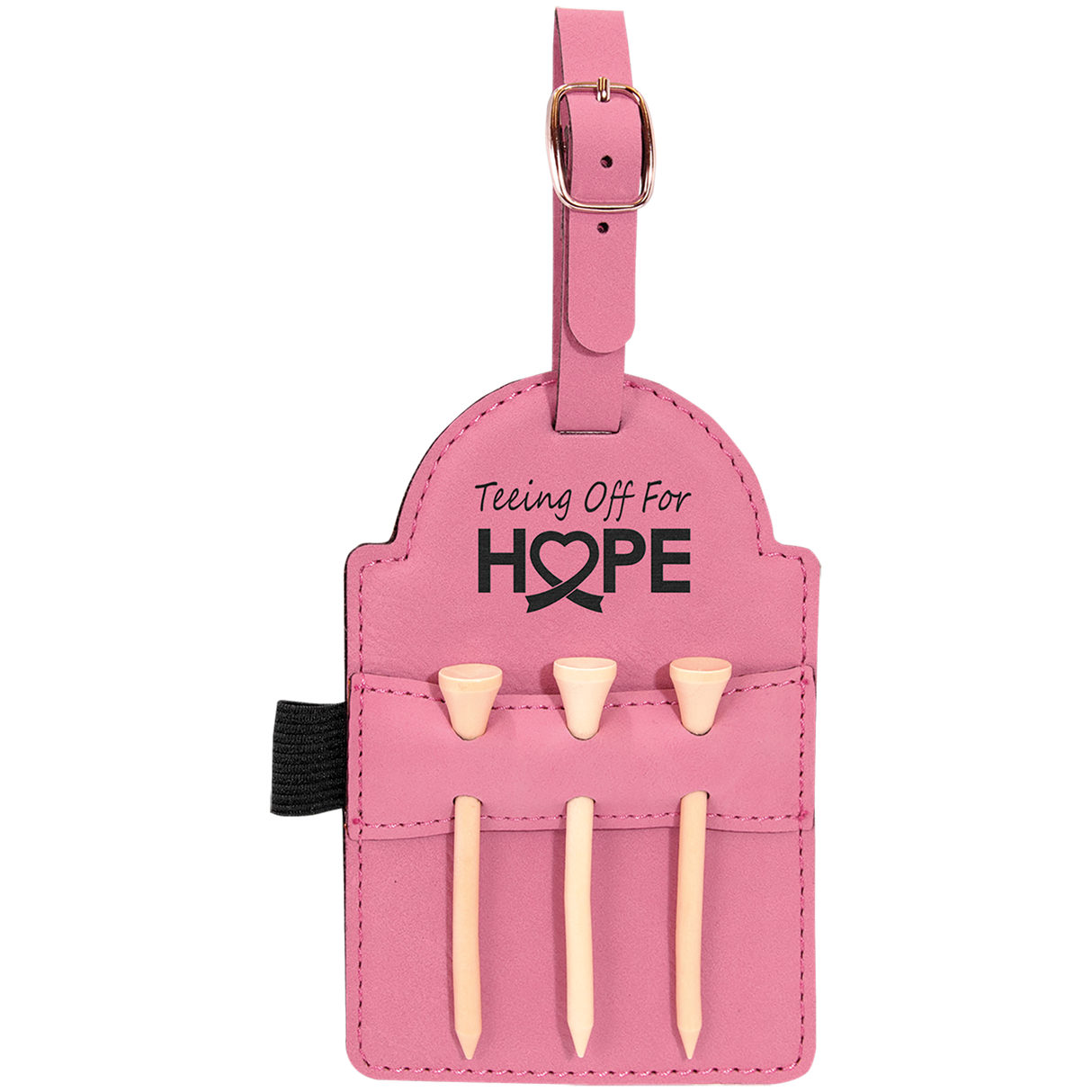 Custom Leatherette Bag Tag w/Wooden Tees