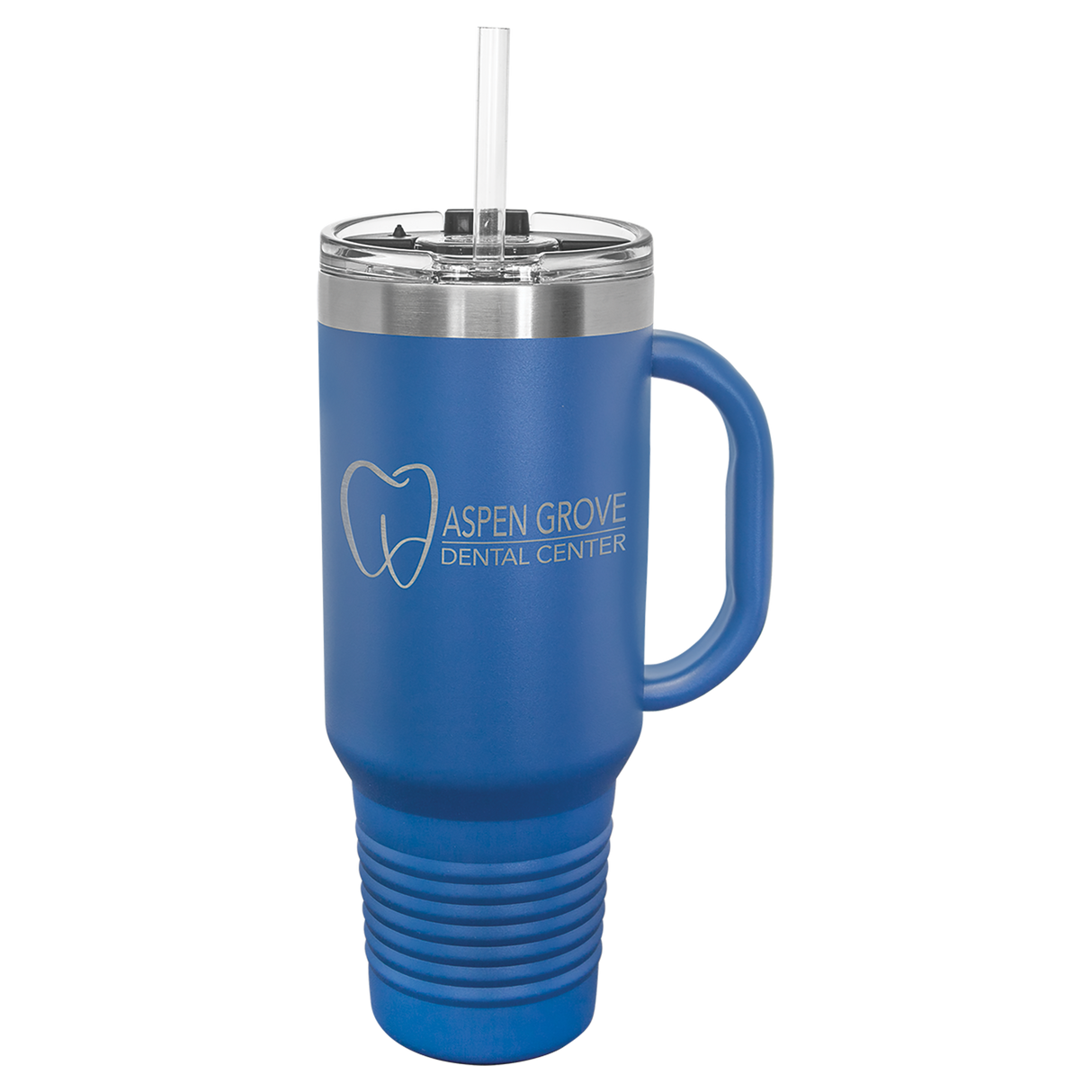 Custom Stainless Steel 40oz Colored Travel Mug w/Straw