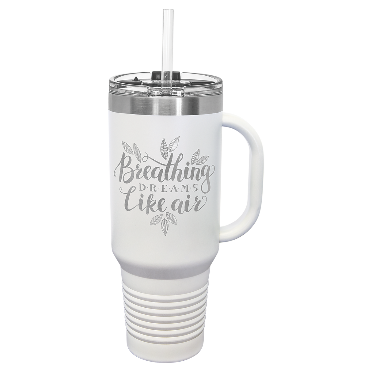 Custom Stainless Steel 40oz Colored Travel Mug w/Straw