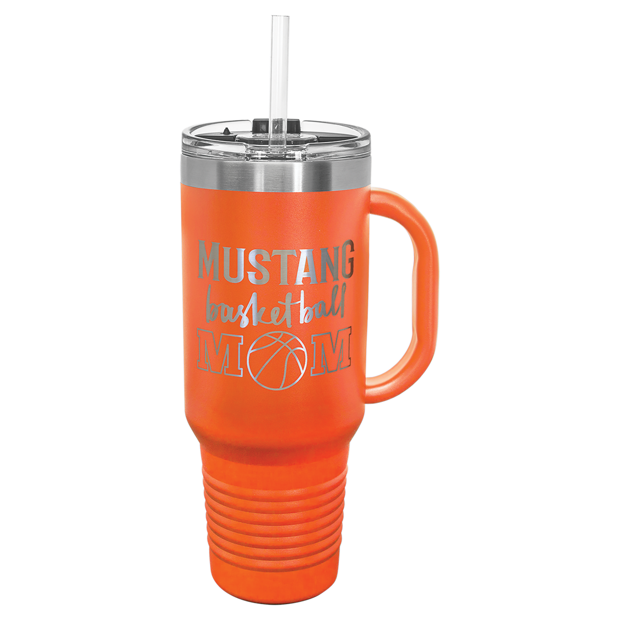 Custom Stainless Steel 40oz Colored Travel Mug w/Straw