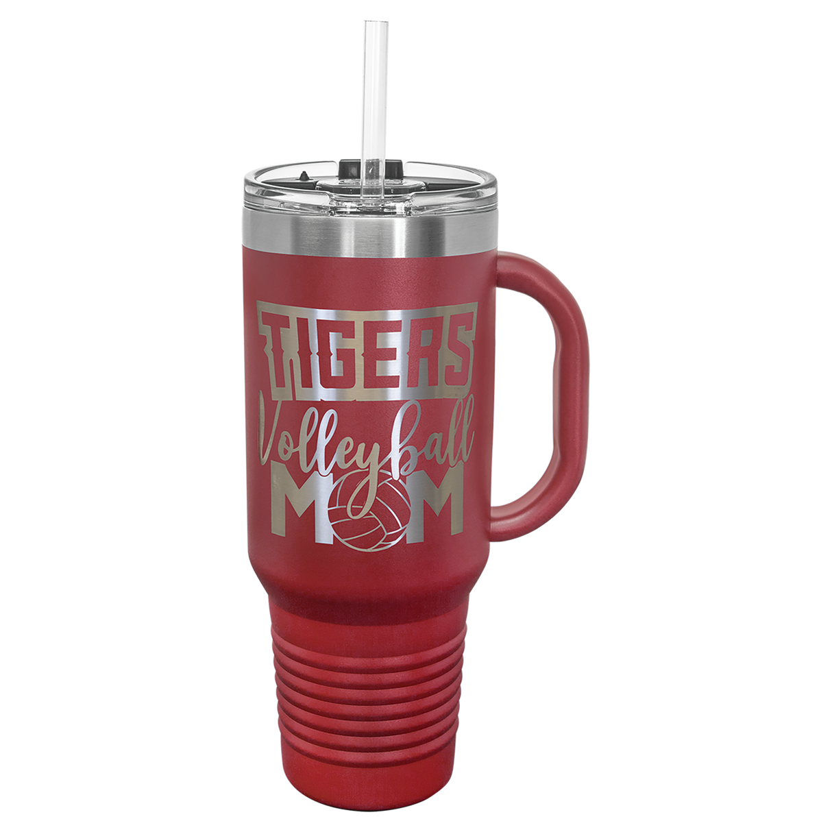 Custom Stainless Steel 40oz Colored Travel Mug w/Straw