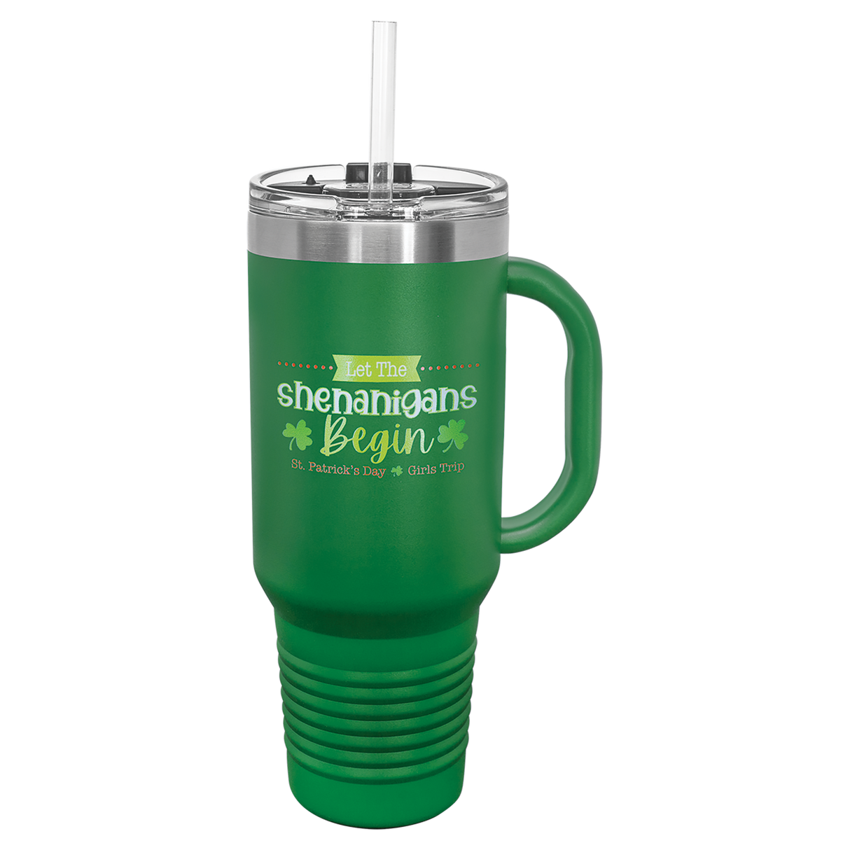 Custom Stainless Steel 40oz Colored Travel Mug w/Straw