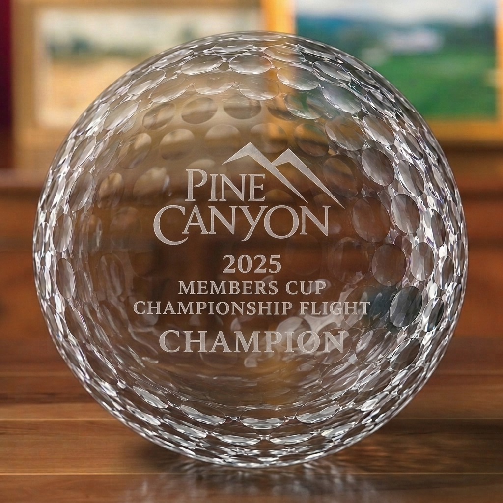 Crystal Golf Ball Trophy