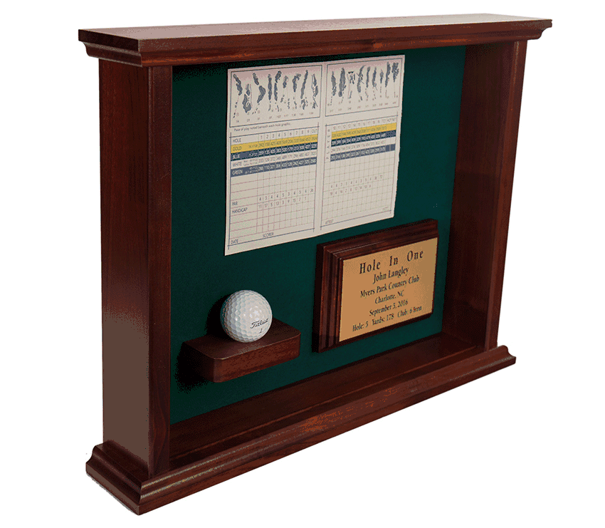 Ball & Photo/Scorecard Shadow Box - Cherry