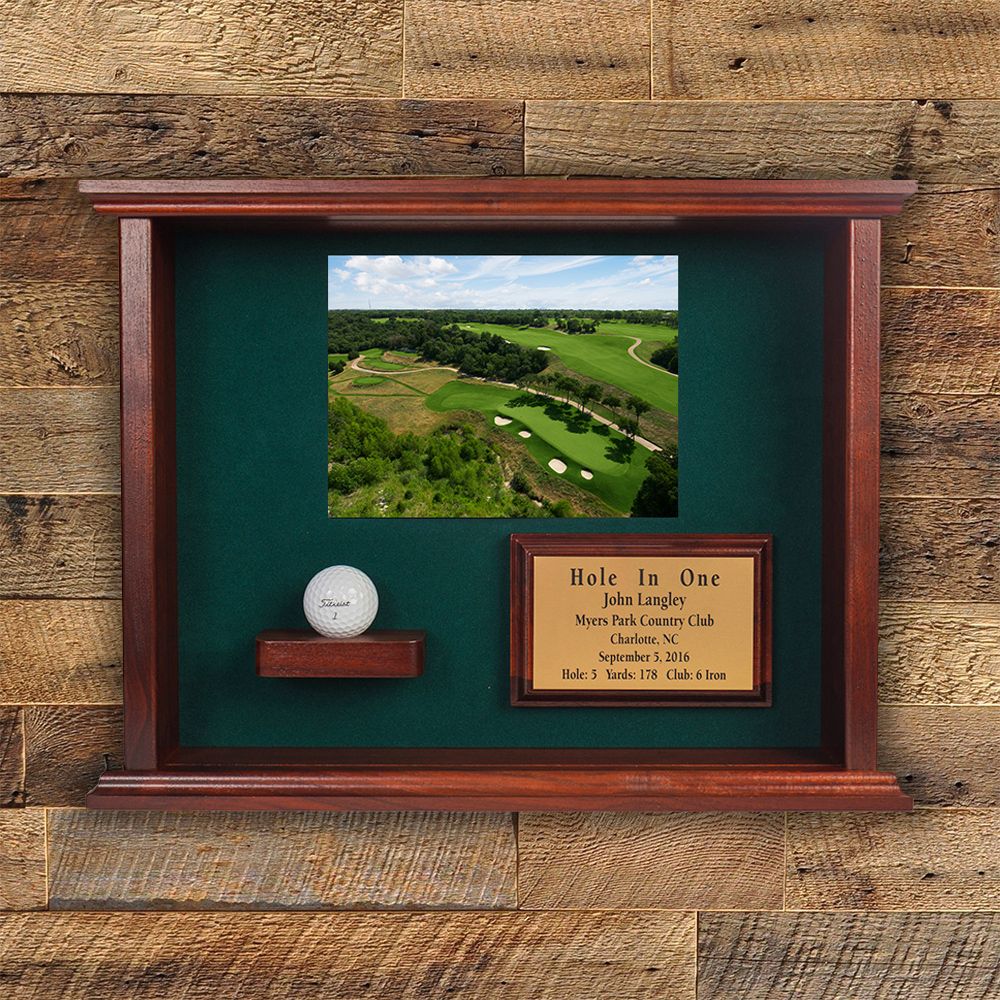 Ball & Photo/Scorecard Shadow Box - Cherry