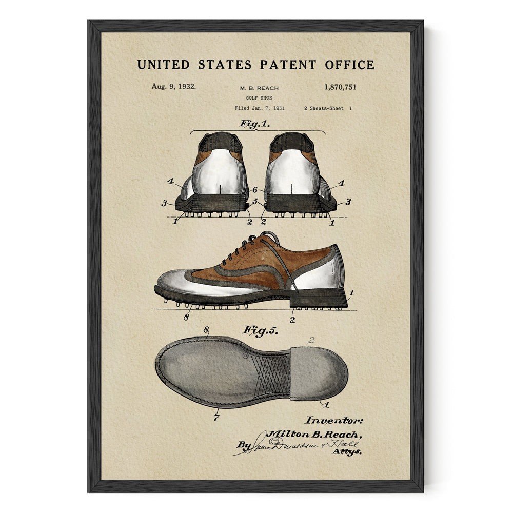 Golf Patent Print - Shoes