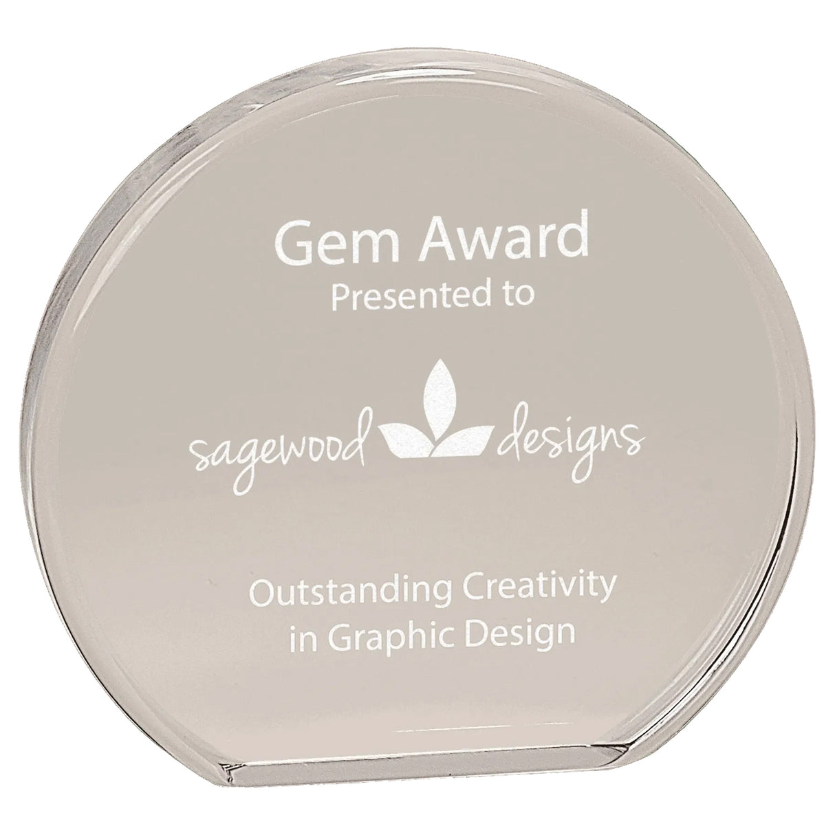 Clear Acrylic Round Golf Award