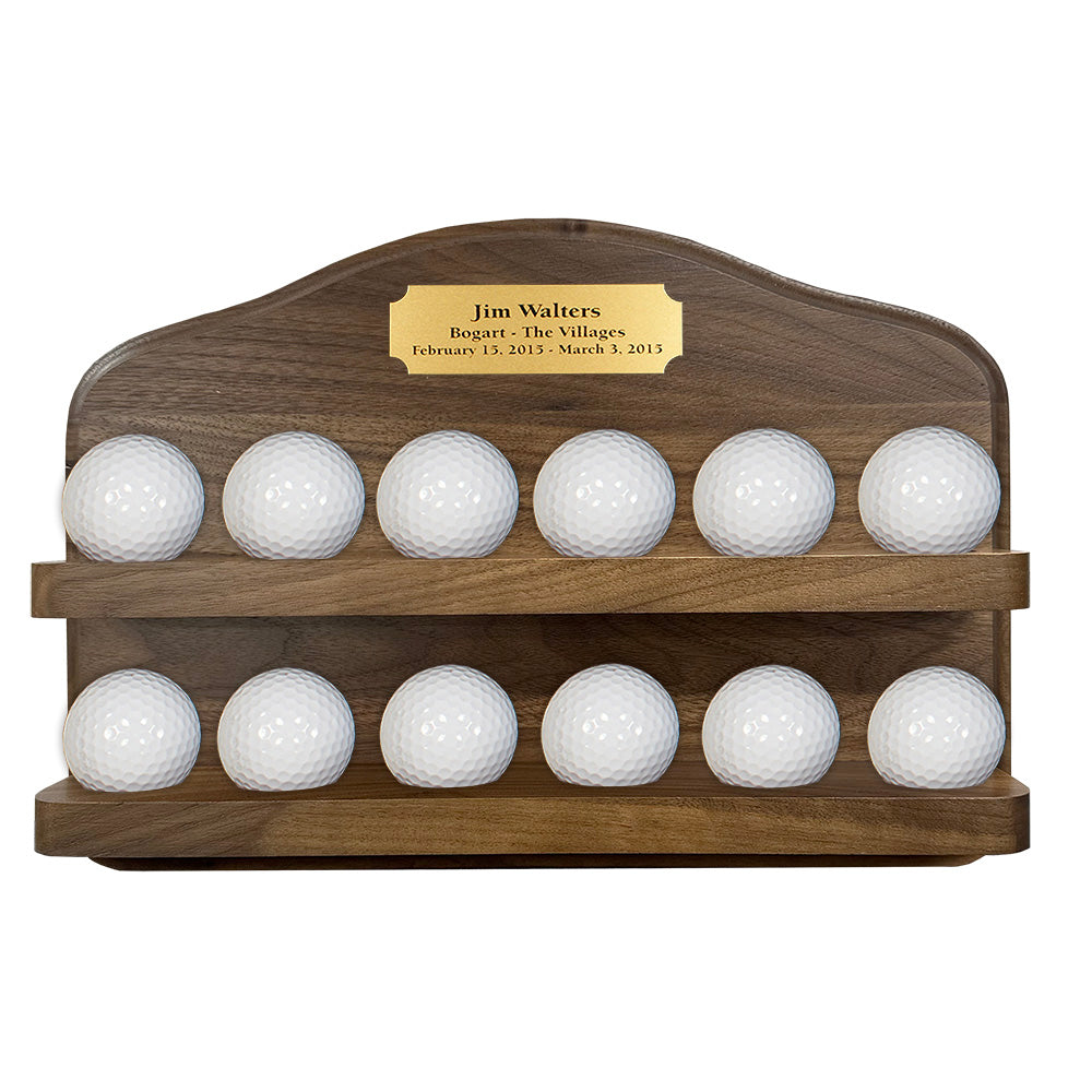 12 Golf Ball Display Rack -- Walnut