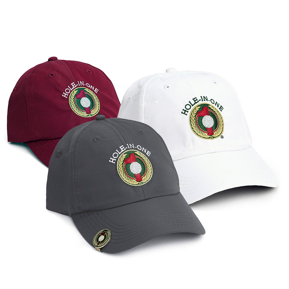 Grey Hole in One Hat and Ball Marker -- White