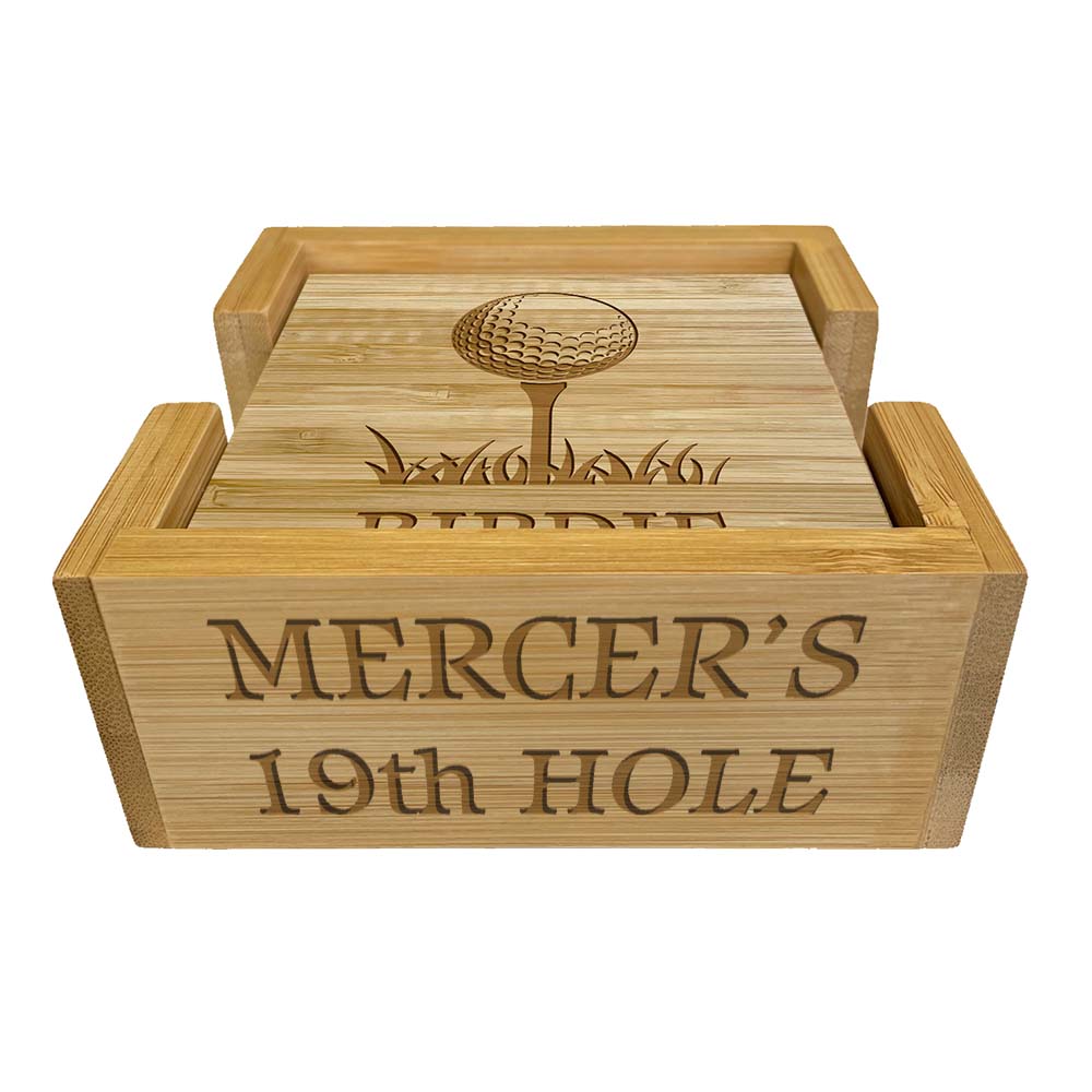 Engraved Golf Score Coaster Set