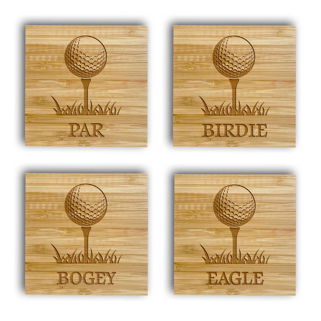 Engraved Golf Score Coaster Set