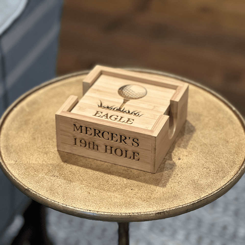 Engraved Golf Score Coaster Set