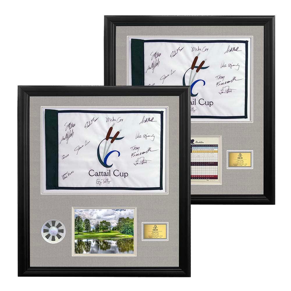 Framed Hole In One Pin Flag & Scorecard Shadow Box
