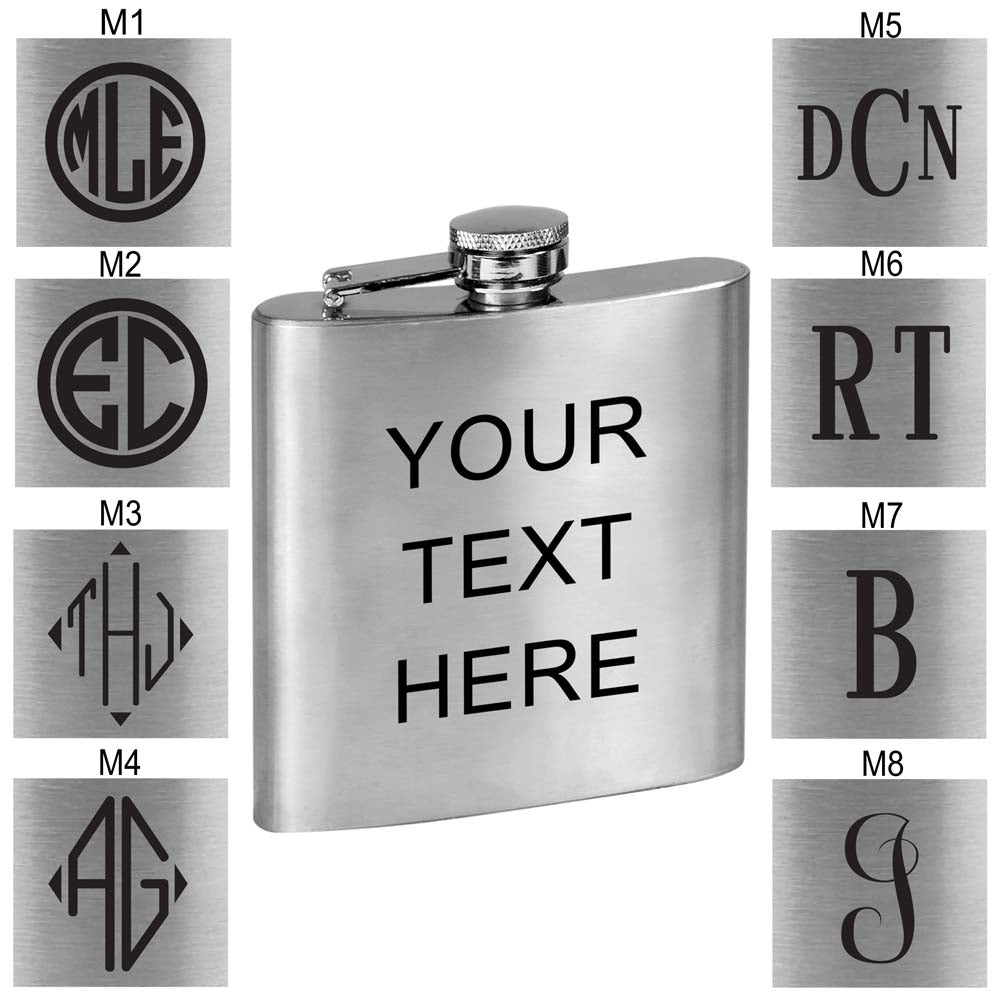 Personalized Stainless Steel 6oz Colored Flask