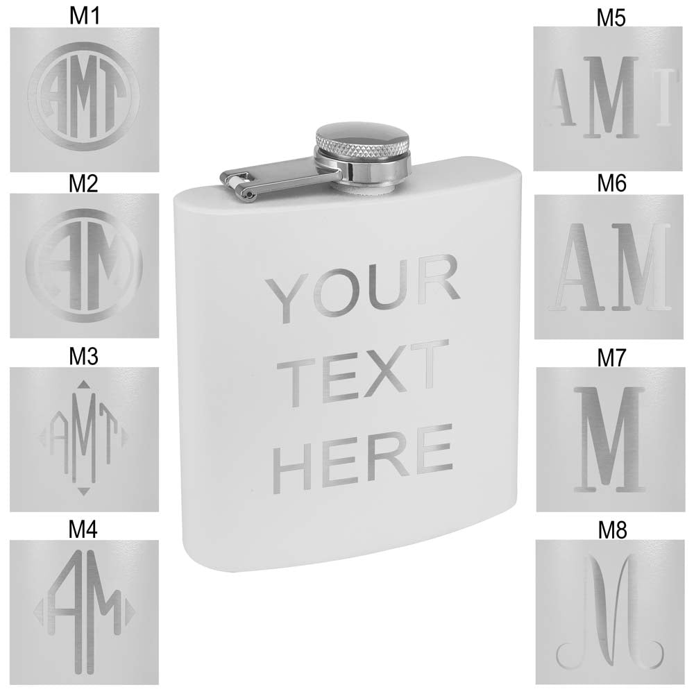 Personalized Stainless Steel 6oz Colored Flask