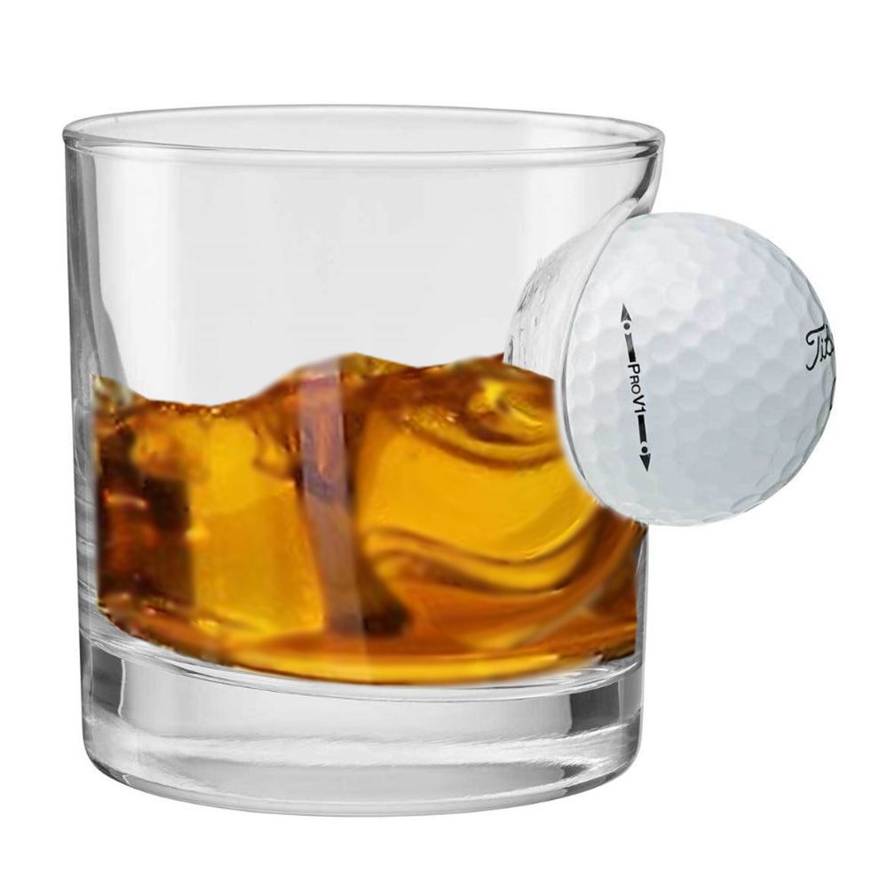Personalized Golf Ball Rocks Glass