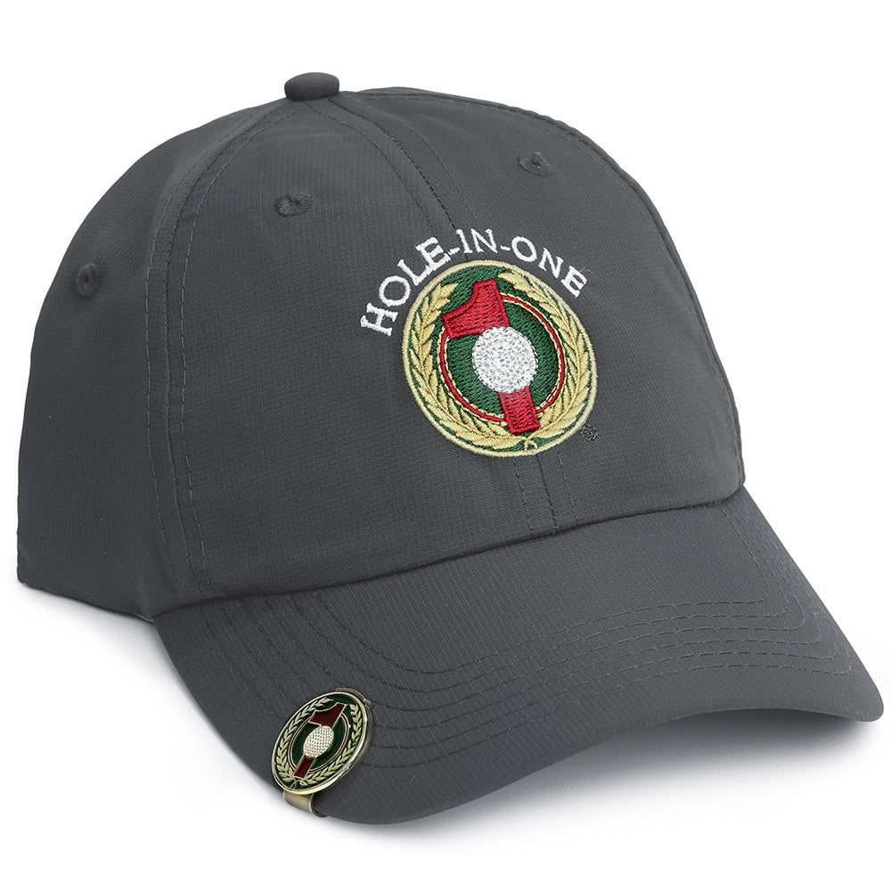 Grey Hole in One Hat and Ball Marker