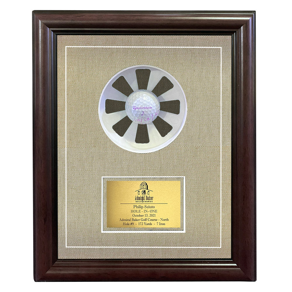 Framed Hole-In-One Ball Shadow Box