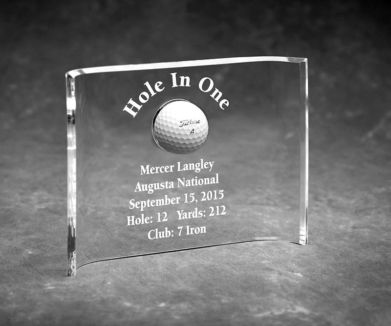 Hole-In-One 6x8 Acrylic Crescent Award