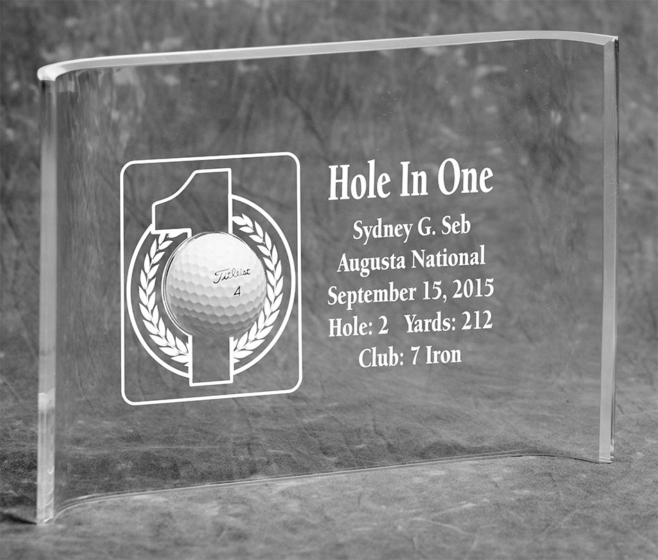 Hole-In-One 7x10 Acrylic Crescent Award