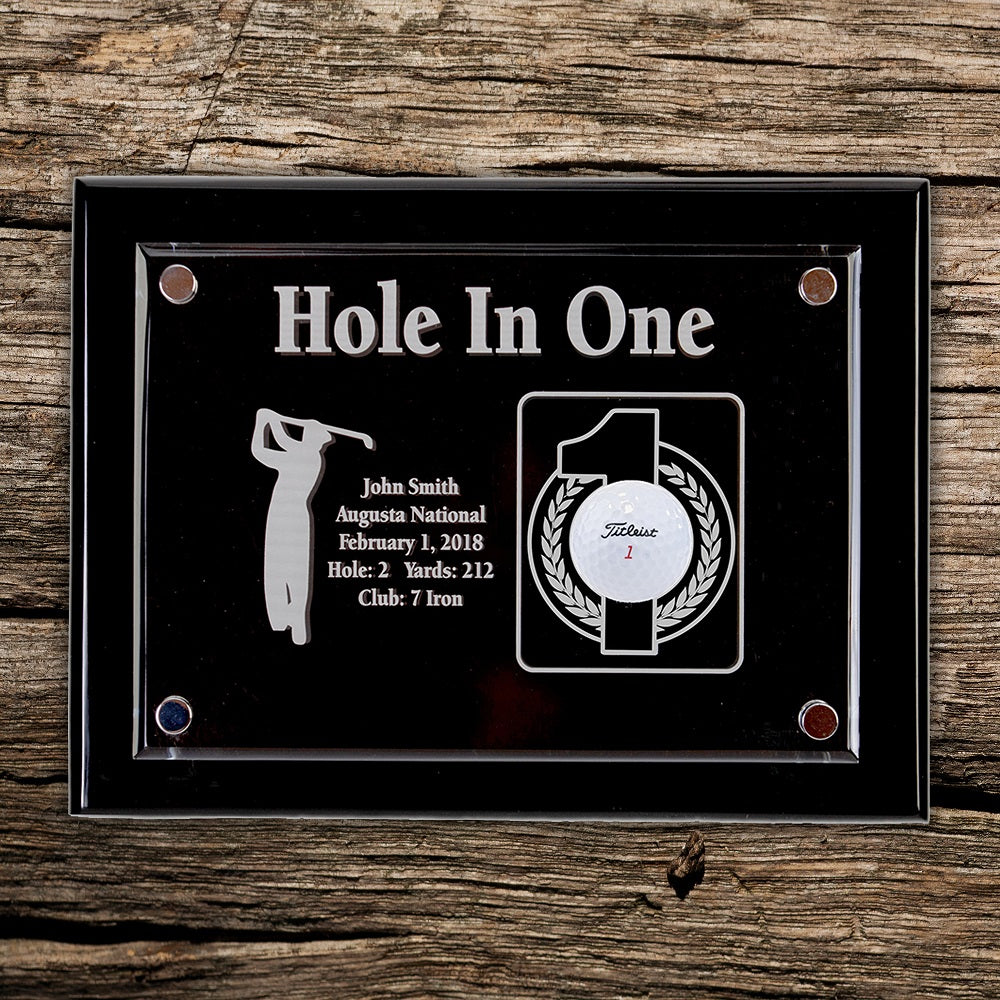 Hole-In-One 9x12 Floating Acrylic Plaque - Black