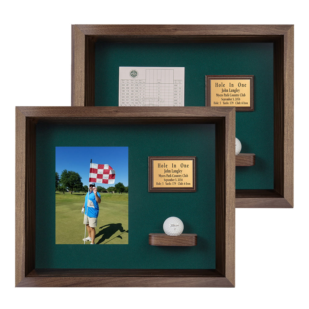 Hole In One Ball & Vertical Photo/Scorecard Shadowbox