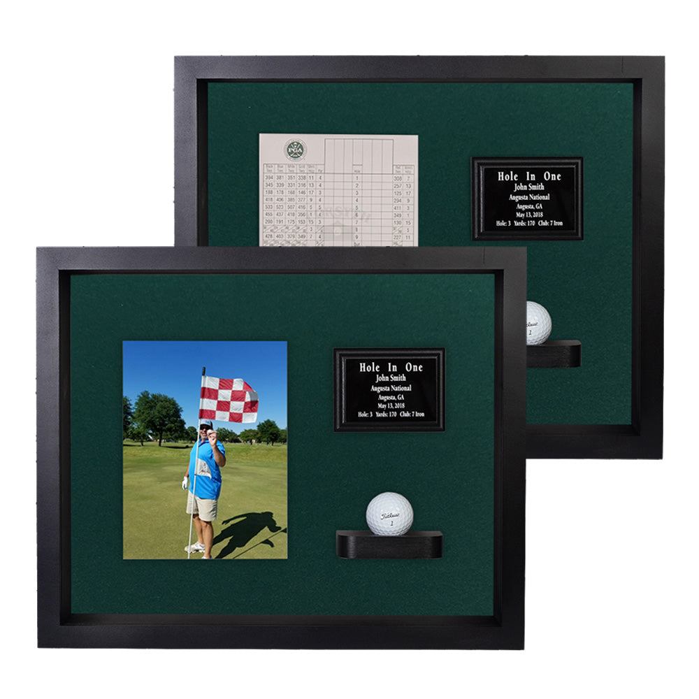 Hole In One Ball & Vertical Photo/Scorecard Shadowbox