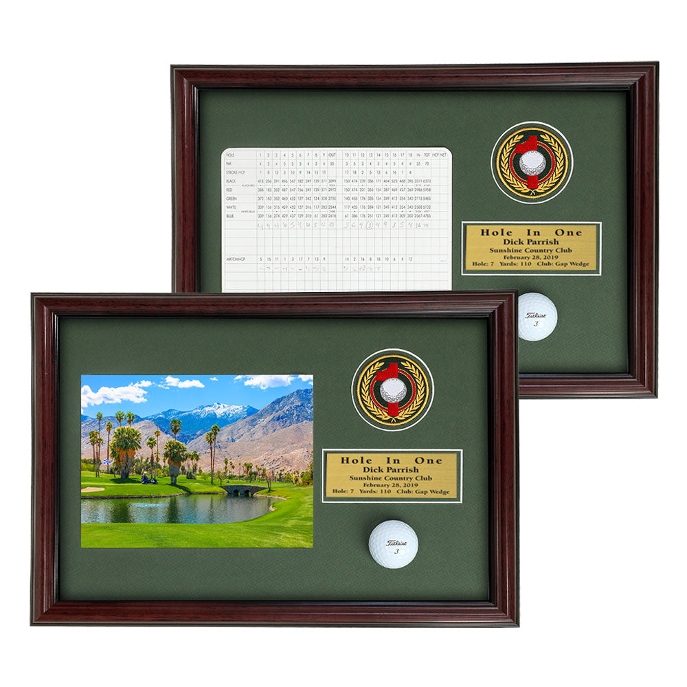 Hole-In-One Enclosed Vertical Shadowbox -- Cherry