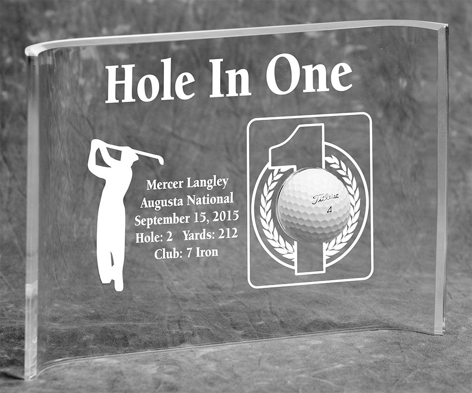 Hole-In-One Golfer 7x10 Acrylic Crescent Award