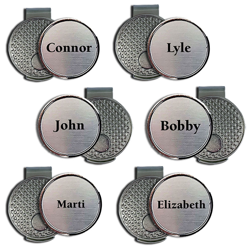 Individually Personalized Ball Marker and Hat Clip Sets