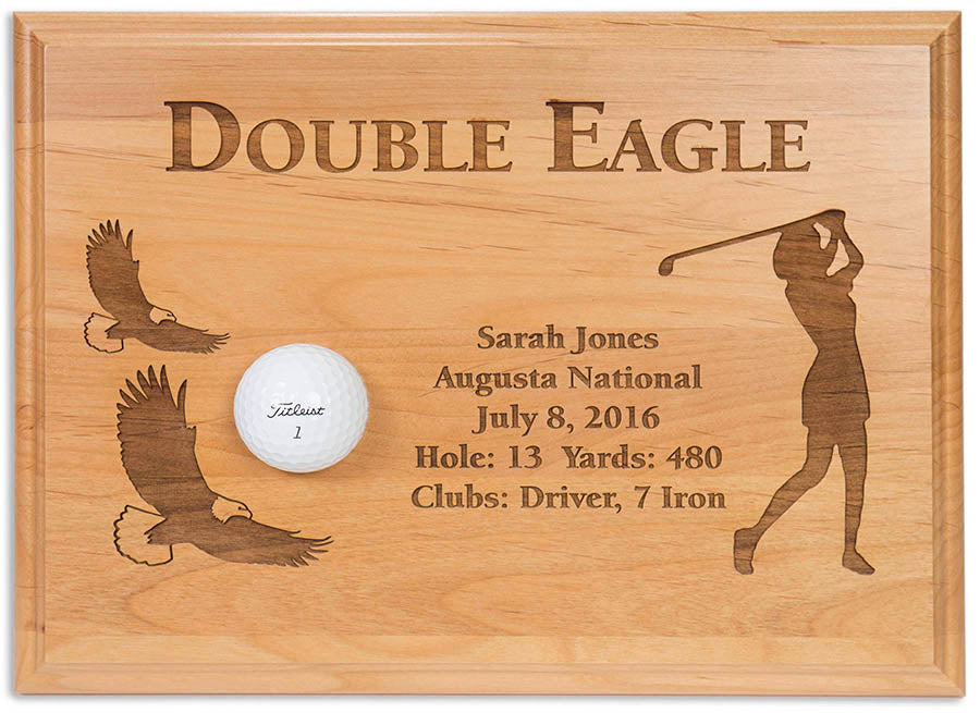 Ladies Double Eagle 12x9 Laser Etched Plaque